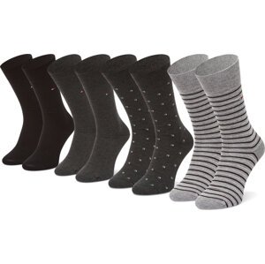 Sada 4 párů pánských vysokých ponožek Tommy Hilfiger 100002214 Black 002