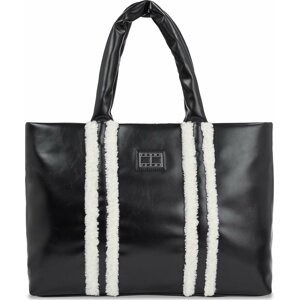 Kabelka Tommy Jeans Tjw Cosy Up Med Tote Sherpa AW0AW15397 Black Sherpa BDS