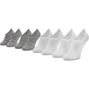 Sada 4 párů pánských nízkých ponožek Tommy Hilfiger 701218307 Grey Melange/White 002