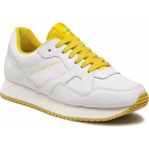 Sneakersy Calvin Klein Jeans Retro Runner Low Lth-Tpu Wn YW0YW00787 White/Dune Yellow 0K5