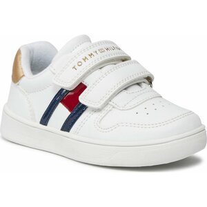 Sneakersy Tommy Hilfiger Flag Low Cut Velcro Sneaker T1A9-32956-1355 M White/Platinum X048