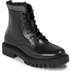 Turistická obuv Tommy Hilfiger Premium Casual Chunky Lth Boot FM0FM04756 Black BDS