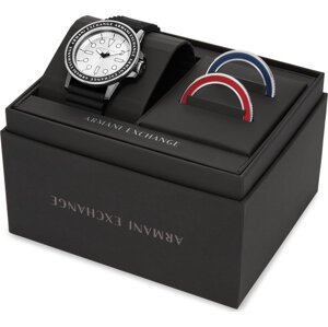 Hodinky Armani Exchange Leonardo Gift Set AX7136SET Black/Silver