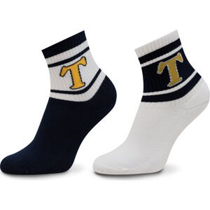 Sada 2 párů dámských vysokých ponožek Tommy Jeans 701228093 Navy