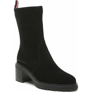 Polokozačky Tommy Hilfiger Outdoor Mid Heel Boot FW0FW06620 Black BDS