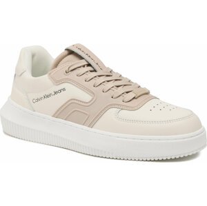Sneakersy Calvin Klein Jeans Chunky Cupsole High/Low Freq YM0YM00613 Creamy White/Merino 0K7