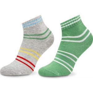 Sada 2 párů dětských nízkých ponožek Tommy Hilfiger 701222664 Light Grey Melange/Multicolor 031