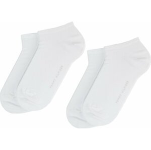 Sada 2 párů dámských nízkých ponožek Tommy Hilfiger Basic Canoodle 343024001 White 300