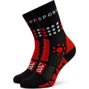 Klasické ponožky Unisex Compressport Trekking SCRU2009017 Black/Core Red/White