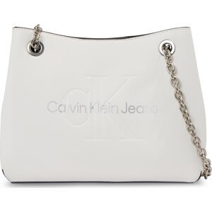 Kabelka Calvin Klein Jeans Sculpted Shoulder Bag24 Mono K60K607831 White/Silver Logo 0LI