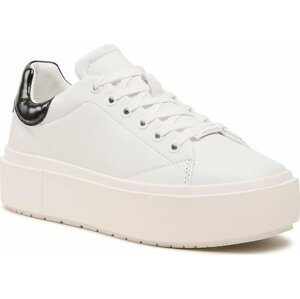 Sneakersy Calvin Klein Squared Flatform Cupsole Lace Up HW0HW01775 White/Black 0K8