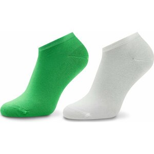 Sada 2 párů dámských nízkých ponožek Tommy Hilfiger 343024001 Green/Marshmallow 038