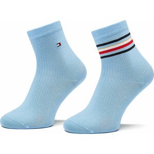 Sada 2 párů dámských vysokých ponožek Tommy Hilfiger 701223809 Light Blue 035