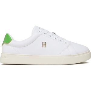 Sneakersy Tommy Hilfiger Elevated Essential Court Sneaker FW0FW06965 White/Galvanicgreen