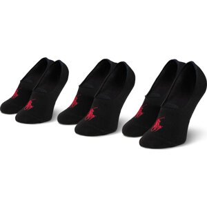 Sada 3 párů kotníkových ponožek unisex Polo Ralph Lauren 449655267002 R. Os Černá