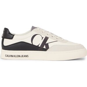 Sneakersy Calvin Klein Jeans Classic Cupsole Laceup Mix Lth YM0YM00713 Creamy White/Black 0LA