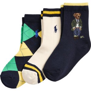 Sada 3 párů dětských vysokých ponožek Polo Ralph Lauren 442945132001 Grey 020