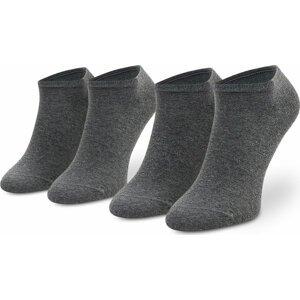 Sada 2 párů dámských nízkých ponožek Tommy Hilfiger 343024001 Middle Grey 758