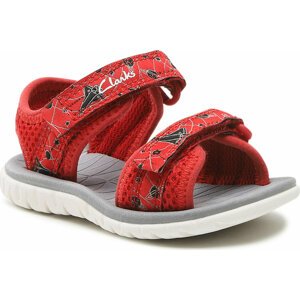 Sandály Clarks Surfing Tide T 261661677 Red Combi