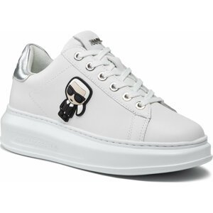 Sneakersy KARL LAGERFELD KL62530 White Lthr W/Silver