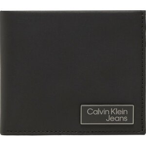 Velká pánská peněženka Calvin Klein Jeans Logo Plaque Bilfold W/Coin K50K510127 BDS