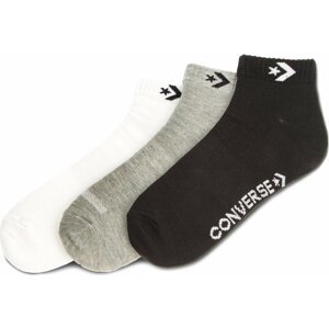Sada 3 párů nízkých ponožek unisex Converse E746A-3010 Bílá
