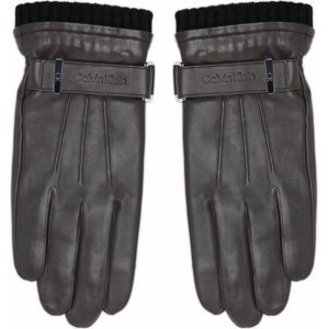 Pánské rukavice Calvin Klein Leather Rivet Gloves K50K507425 Dark Brown BAR