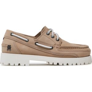 Polobotky Tommy Hilfiger Premium Cleated W Boat Shoe FW0FW07128 Sandalwood RBT