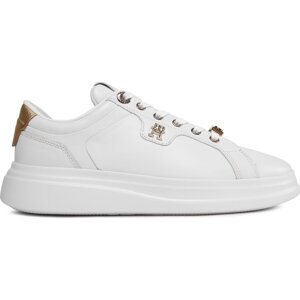 Sneakersy Tommy Hilfiger Pointy Court Sneaker Hardware FW0FW07780 White/Gold 0K7