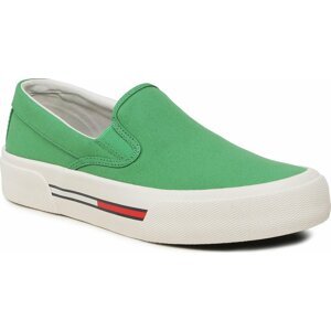 Tenisky Tommy Jeans Slip On Canvas Color EM0EM01156 Coastal Green LY3
