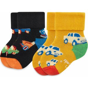 Sada 2 párů dětských vysokých ponožek Happy Socks KCAR45-9300 Barevná