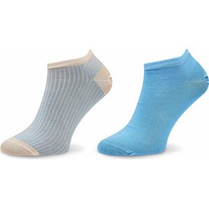 Sada 2 párů dámských nízkých ponožek Tommy Hilfiger 701222650 Light Blue 001