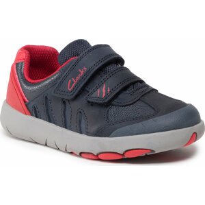 Sneakersy Clarks Rex Play K 261619306 Navy/Red Leather
