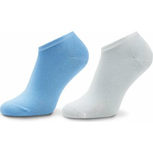 Sada 2 párů dámských nízkých ponožek Tommy Hilfiger 343024001 Light Blue/White 039
