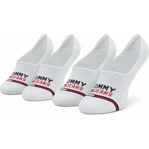 Sada 2 párů kotníkových ponožek unisex Tommy Jeans 701218959 White 001