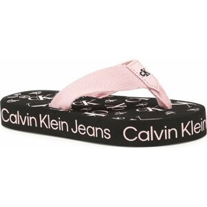 Žabky Calvin Klein Jeans Logo Print Flip Flop V3A8-80520-0058 Pink 302