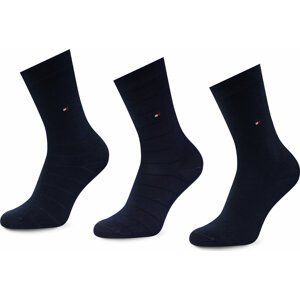 Sada 3 párů dámských vysokých ponožek Tommy Hilfiger 701220262 Navy 001