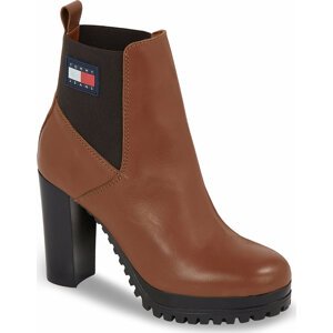 Polokozačky Tommy Jeans Tjw New Ess High Heel Boot EN0EN02439 Winter Cognac GVI