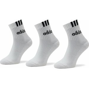 Sada 3 párů vysokých ponožek unisex adidas HT3437 White
