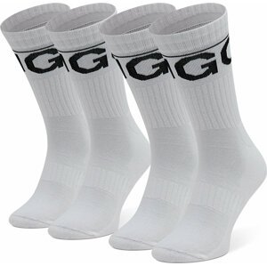 Sada 2 párů pánských vysokých ponožek Hugo 2p Qs Rib Iconic Cc 50459409 100