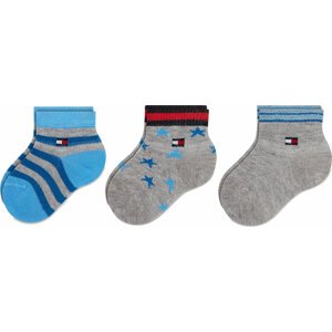 Sada 3 párů dětských nízkých ponožek Tommy Hilfiger 701218363 Blue Combo 003