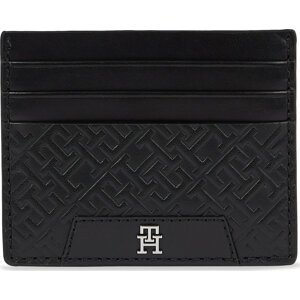 Pouzdro na kreditní karty Tommy Hilfiger Th Monogram Leather Cc Holder AM0AM11592 Black BDS