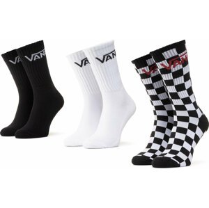 Sada 3 párů vysokých ponožek unisex Vans Mn Classic Crew VN000XRZ95Y1 Black/Checkerboard