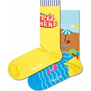 Sada 2 párů vysokých ponožek unisex Happy Socks XWYW02-2200 Barevná