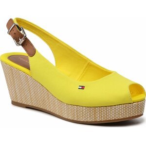 Sandály Tommy Hilfiger Iconic Elba Sling Back Wedge FW0FW04788 Vivid Yellow ZGS