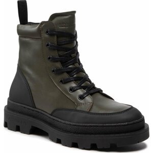 Kozačky Les Deux Tanner Mid-Top Leather Sneaker LDM820022 Olive Night/Black