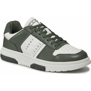 Sneakersy Tommy Jeans Tjm Leather Cupsole 2.0 EM0EM01283 Pewter Green/ Ecru 0K4