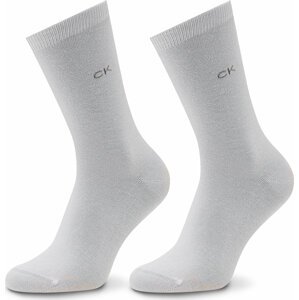 Sada 2 párů dámských vysokých ponožek Calvin Klein 701218769 White 002