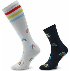 Sada 2 párů vysokých ponožek unisex adidas Rainbow HN5735 Barevná