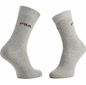 Sada 3 párů vysokých ponožek unisex Fila F9630 Grey 400